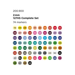Molotow 74-Color One4All 2mm Acrylic Pump Marker 127HS Complete Set, Assorted…