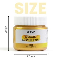 Metallic Acrylic Paint 100ml Gold Leaf for Canvas Wood Fabric Ceramic Craft
