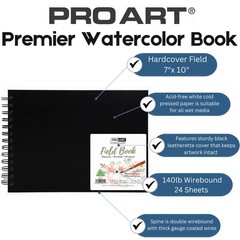 Prem Watercolor Field Book 140# Sketchbook Paper Pad 7×10 Inch