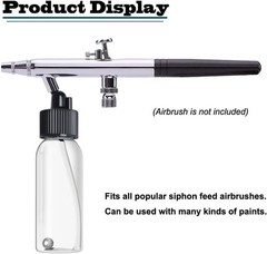 10pcs Airbrush Siphon Feed Jar, 1.07 Ounce(30CC) Plastic Airbrush Bottles Jar…
