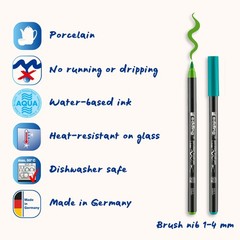 4200 Porcelain Brush Pen – Black, red, Blue, Green, Yellow, Brown – 6 pens – …