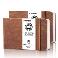 2 PCS Watercolor Sketchbook Journal 3.5×5.5 Inch 140lb/300gsm Travel Book