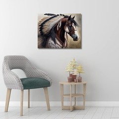 TUMOVO Native American Horse Paint by Number Kits, Frameless, War