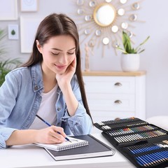 80 Drawing Sketching Kit Set – Pro Art Supplies with Sketchbook & Watercolor …