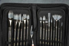 Tabletop Easel +15Pcs Paint Brushes Set+1 Palette Knife