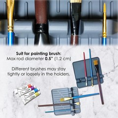 2 Pack Portable Silicone Paint Brush Holder Set, 4 Slots, Artist Stands, Craft