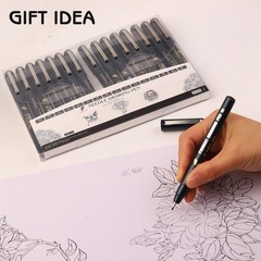 Micro Fineliner Drawing Pens Set Waterproof Black Ink Art Calligraphy 16 Pcs