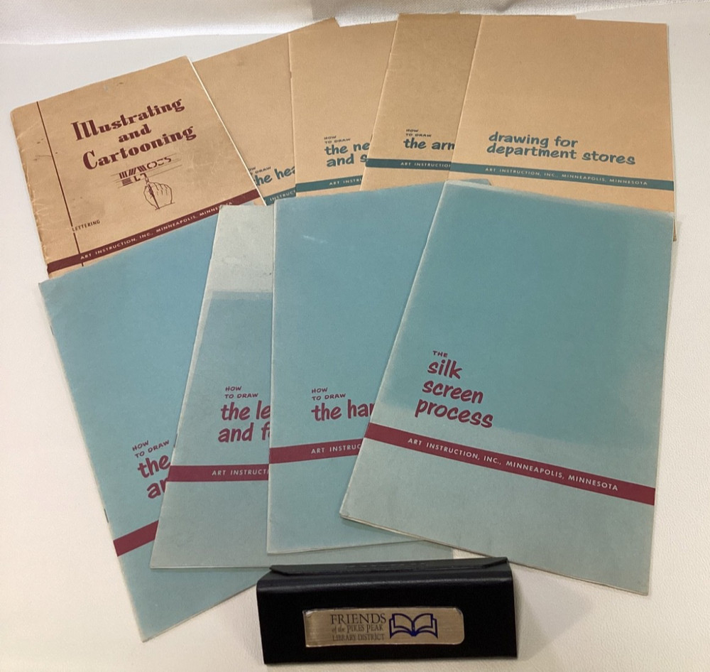 VTG Lot of 8 ART INSTRUCTION Inc. Drawing Techniques Commercial Art Lessons MCM