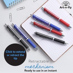 Ambidextrous Retractable Gel Pens – 6-Pack Set for School, Journaling & Work
