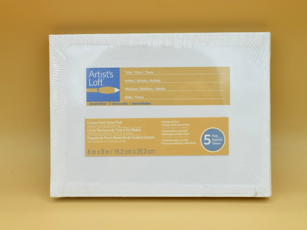 NEW 5 PK Artist’s Loft Value Pack Canvas Panel 6″ x 8″ For Students & Artists