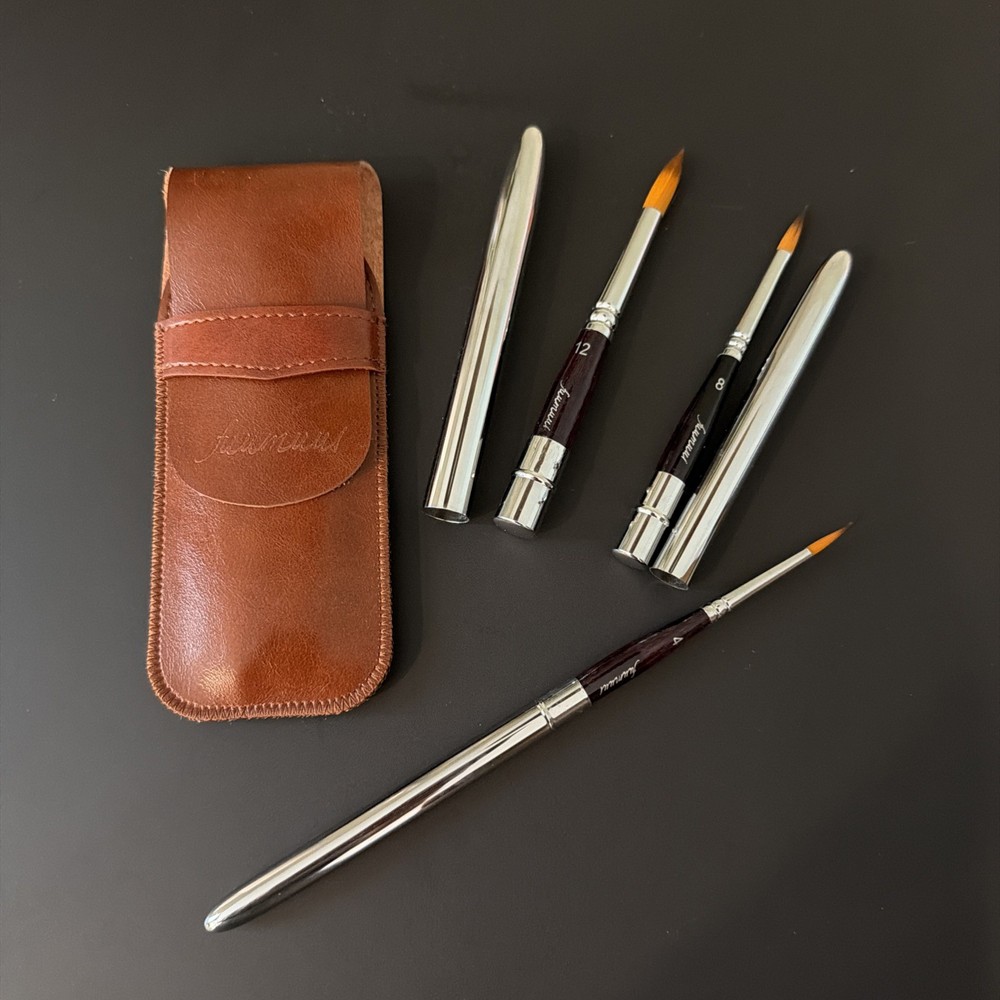 Travel Watercolor Brushes 3 pcs Professional Sable Kolinsky Watercolor #4 #8 #12