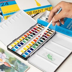 MEEDEN Empty Watercolor Palette Tin, 48 Half Pans – Travel Water Color Paint