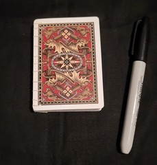 Playing card sketchbook/notebook – Bicycle Gold Dragonback cards – 50 pages