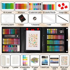 KINSPORY Art Kit, 290 Pack Sets Crafts Drawing 228 Piece Set, Black