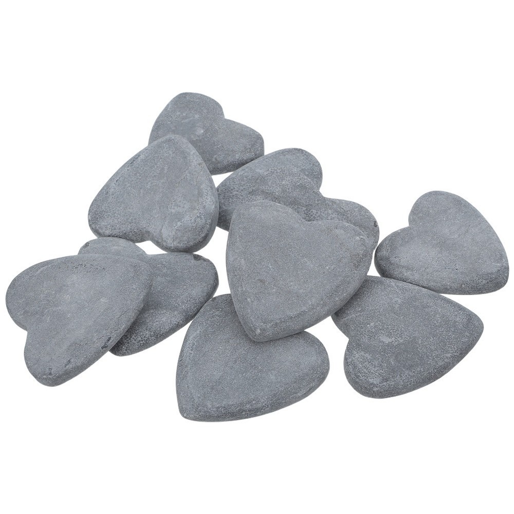 10Pcs Heart Shape Natural Stones for Craft Reusable Flat Polished Coloring Rocks