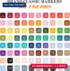 WELLOKB Alcohol Markers, 80 Colors Dual Brush Tip Permanent Art Markers, Colorin