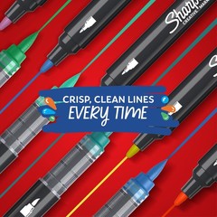 Sharpie Creative Markers, Water-Based Acrylic Markers, Brush Tip,Assorted Colors