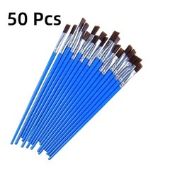 50PCS Nylon Paint Brush Set Round Flat Art Brushes for Acrylic Oil Watercolor