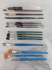 Lot 15 Watercolor Brushes Escoda Travel, Lineo, Szmal, Raphael, Princeton EUC