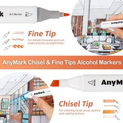 Alcohol Markers, 60 Colors Dual Tip Art Coloring Markers Set for Kids Adult B…