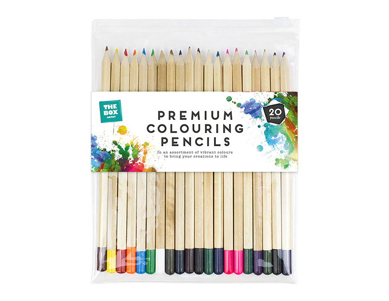 The Box Premium Colouring Pencils Vibrant Premium Colourful Pencils – Pack of 20