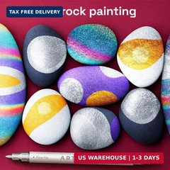ARTISTRO Gold & Silver Acrylic Paint Pens – Dual Tip Markers – Brush & Fine Tip