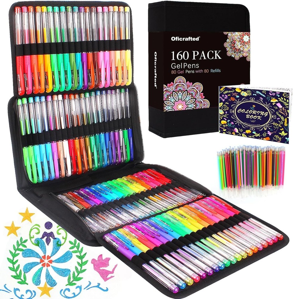 160 Pack Gel Pens for Adult Coloring Book, 80 Colors Gel Pens Colored with 80…