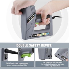 WORKPRO Electric Corded 4 in 1 Nail Gun Stapler w/3000PCS Staples and Nails NEW