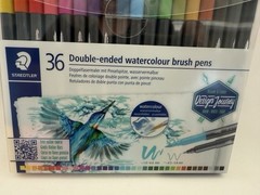 36/Pkg-Assorted Colors Staedtler Double-Ended Watercolour Brush Pens TB36
