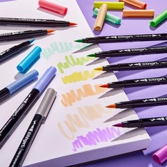 KINGART PRO Dual Twin-Tip Brush Pens, 1 Count (Pack of 48), 48 Unique Colors
