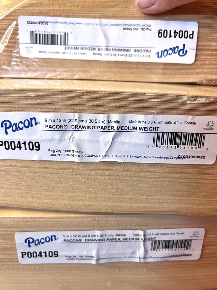 Lot Of 7 Pacon Standard Weight Drawing Paper -500 Sheet – 9″ X 12″-500 ea Manila