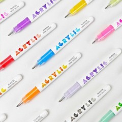 12 Colors Acrylic Paint Gel Pens Set – 1.0mm Floating Ball Tip High Gloss Marker