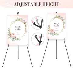 DDEAT Easel Stand for Wedding Sign & Poster 63” Easels 63 inches, Black