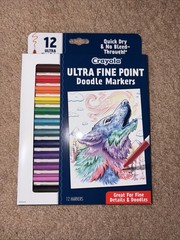Crayola Ultra Fine Point Markers (12ct), No Bleed Markers