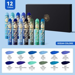 Large Oil Pastels Set – 12 Jumbo Ocean Colors, Creamy Texture for Artists
