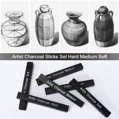STAPENS 12 Pack Compressed Charcoal Sticks, 1 Count (Pack of 12), Black-12