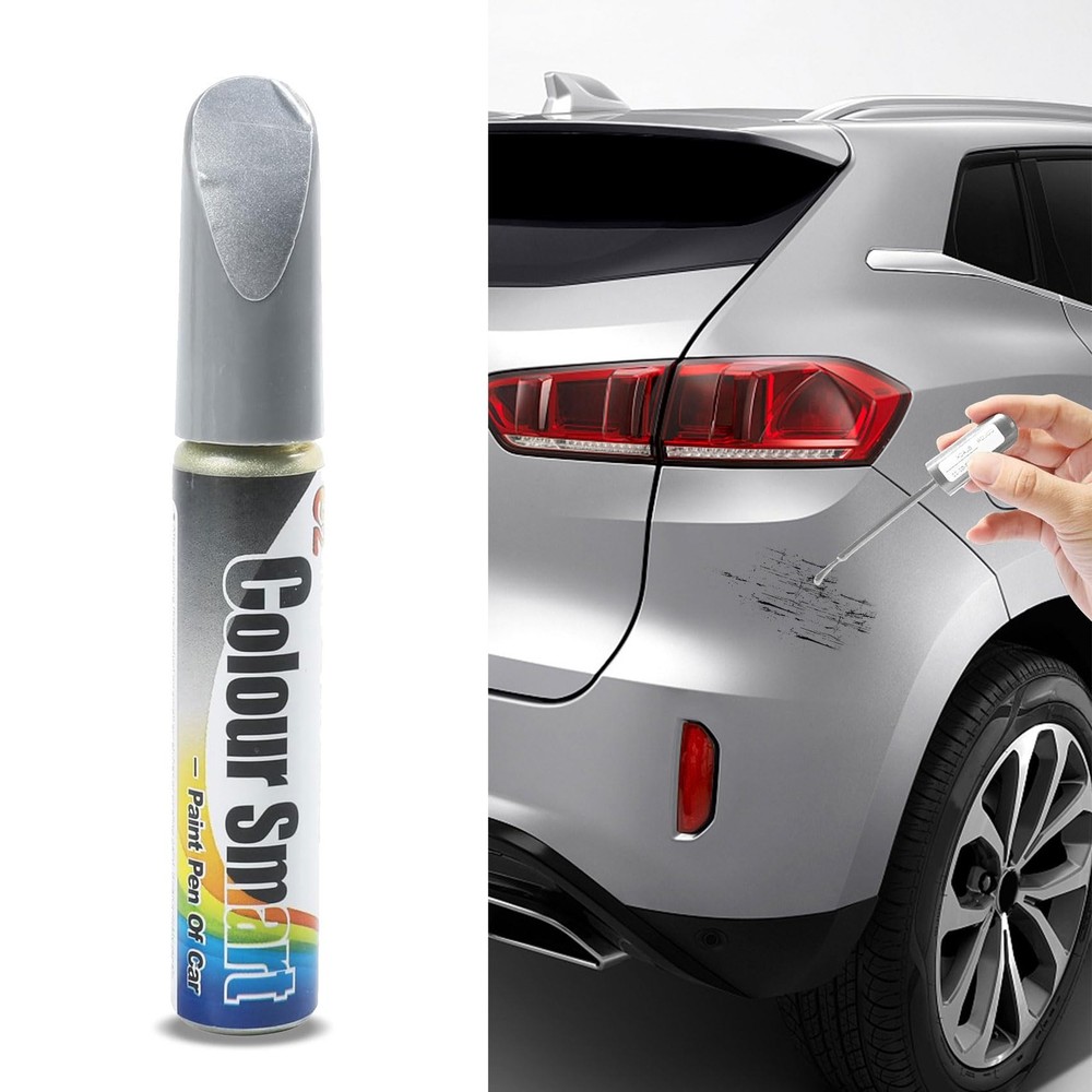 Touch Up Paint for Car Silver Metallic Scratch Repair Pen and Brush Marker Tool