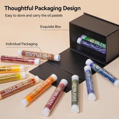 Paul Rubens Large Oil Pastels Set, 12 Colors B (0.79″x4.72″ Jumbo Sticks)