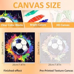 Paint by Numbers Kit for Kids with Frame Paint by Numbers 7.8X7.8inch Soccer