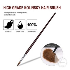 Kolinsky Watercolor Brush Set Pure Kolinsky Sable Hair Pointed Round Art Paint