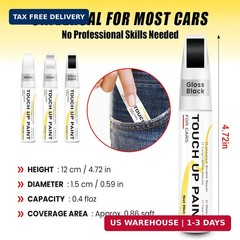 Gloss Black Touch Up Paint for cars, 2-in-1 Brush & Tip, 0.4 fl oz – Universal C