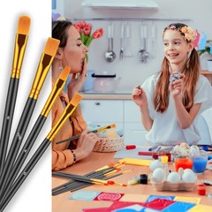 Paint Brush Set, 10 Pcs 5 / 8 8 6 4 5 3 2 2 1 2 / 0, Black,nickel
