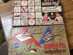2 Vintage Wonder Pen Wood burning Sets Wonder Pen 93, A.T.F.