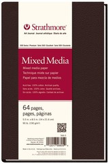 Strathmore 566-5 500 Series Hardbound Mixed Media Art Journal, 5.5 x 8.5, White,