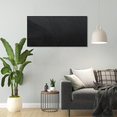 Black Wall Art Framed Abstract Canvas Pictures For Hand Painted Line Texture …
