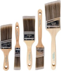 Multicolor 5-Piece Paint Brush Set – Flat & Angle Brushes for Polished Finishes