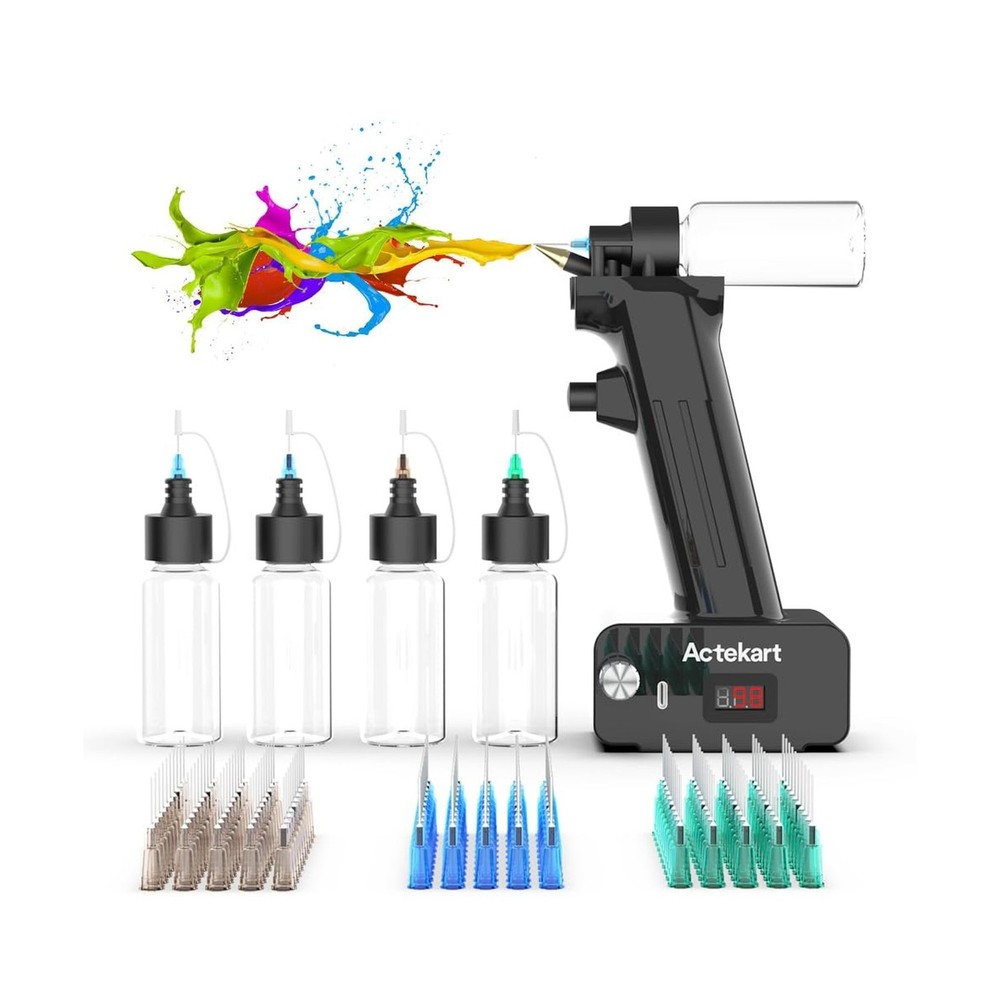 No-Clean Airbrush Kit with Disposable Nozzle (50pcs x 0.2mm & 100pcs x 0.3mm …