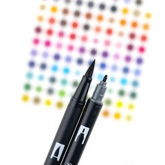 Tombow 56171 Dual Brush Pen Art Markers, Grayscale, 10-Pack. Blendable, Brush