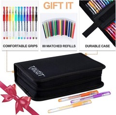 TANMIT Glitter Gel Pens Glitter Pen With Case For Adults Coloring Books 160 Pack