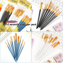 30 PCS Acrylic Paint 5/8, 8, 6, 4, 5, 3, 2, 1, 2/0, Black; White; Blue